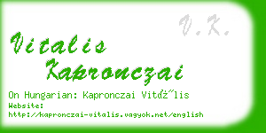 vitalis kapronczai business card